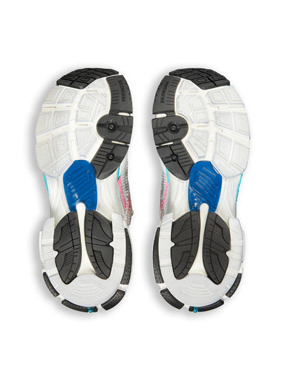 Balenciaga Women Mesh And Nylon Multicolor Worn-Out Effect Runner Sneakers