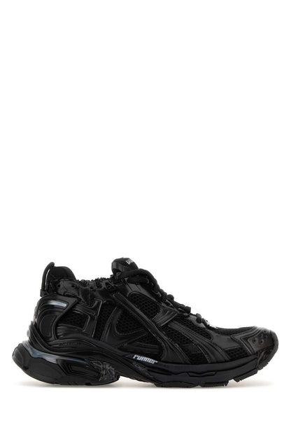 Balenciaga Men Black Mesh And Rubber Runner Led Sneakers