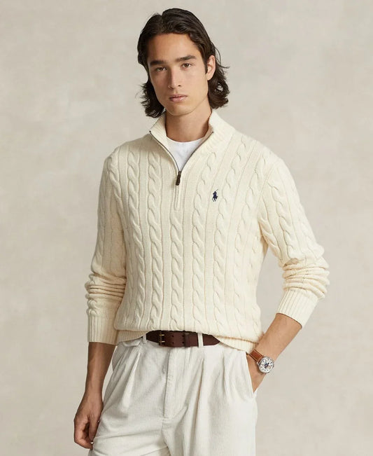 Men's Cable-Knit Cotton Sweater