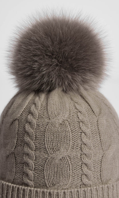 Cable-Knit Cashmere Beanie