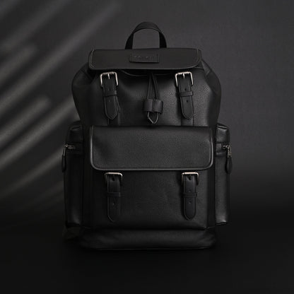 Prada Nylon & Leather Multi-Pocket Backpack – Black