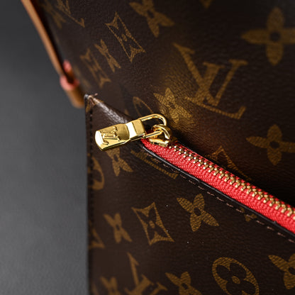 Louis Vuitton Neverfull MM Tote Bag – Monogram Canvas with Red Interior