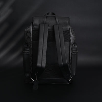 Coach Men’s Leather Backpack – Black Signature Canvas