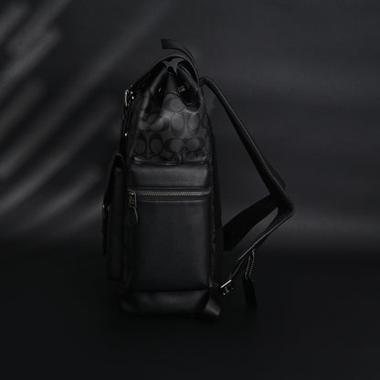 Coach Men’s Leather Backpack – Black Signature Canvas