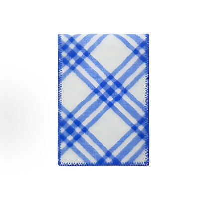Burberry Unisex Wool Knit Scarf, Logo Check Pattern, Blue