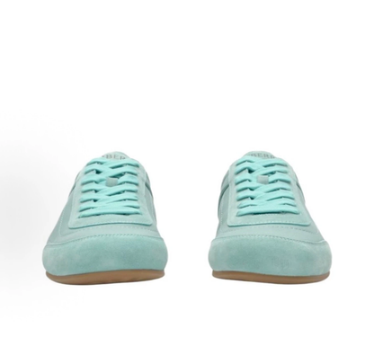 Burberry Knight Runner Suede Low‑Top Sneakers, Mint Green