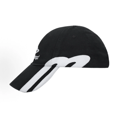 Balenciaga Side Graphic Logo Baseball Cap Unisex Black