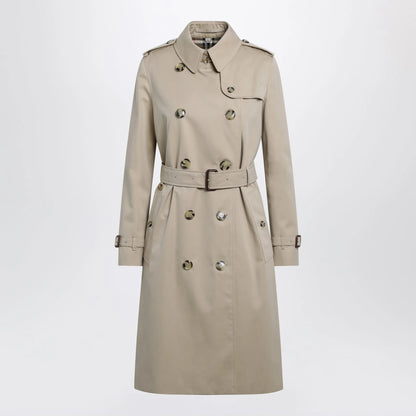 Burberry - Long Kensington Heritage cotton trench coat in honey