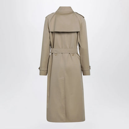 Burberry - Waterloo long cotton gabardine trench coat in honey